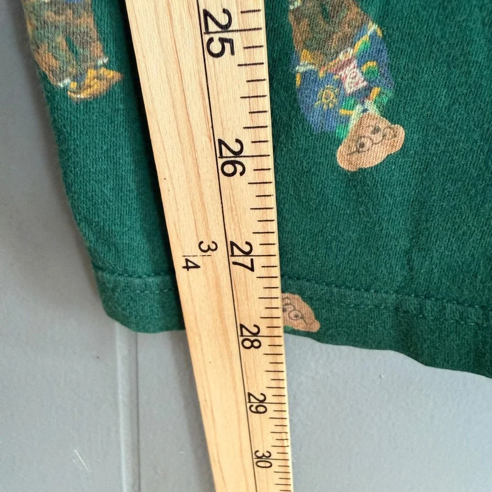 Polo Ralph Lauren‎ Polo Bear Pajama Pants Vtg Size S Forest Green All Over Print